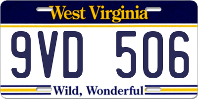 WV license plate 9VD506
