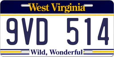 WV license plate 9VD514