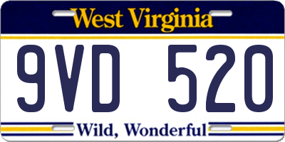WV license plate 9VD520