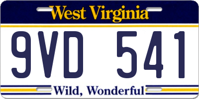 WV license plate 9VD541