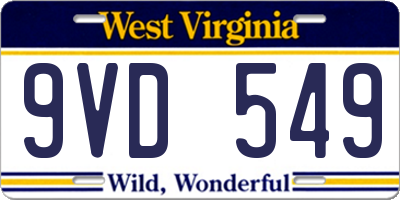 WV license plate 9VD549