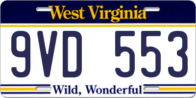 WV license plate 9VD553