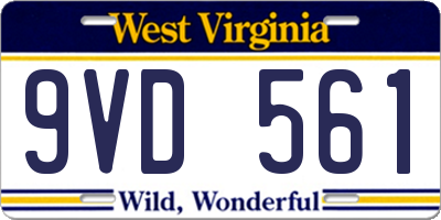WV license plate 9VD561
