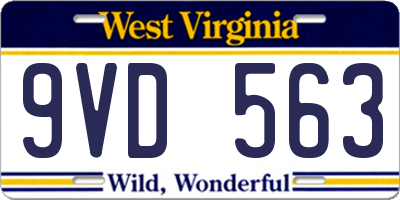WV license plate 9VD563