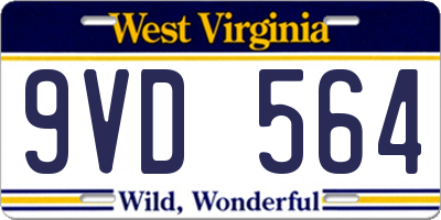 WV license plate 9VD564