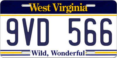 WV license plate 9VD566