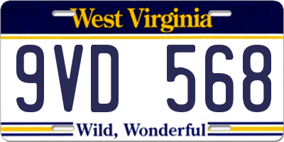 WV license plate 9VD568