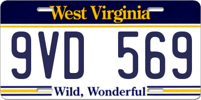WV license plate 9VD569