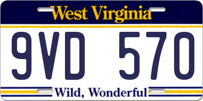 WV license plate 9VD570