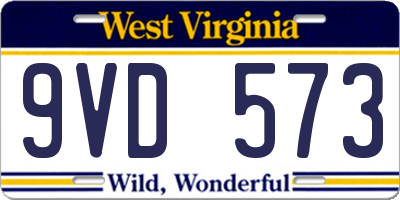 WV license plate 9VD573
