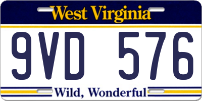 WV license plate 9VD576