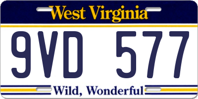 WV license plate 9VD577