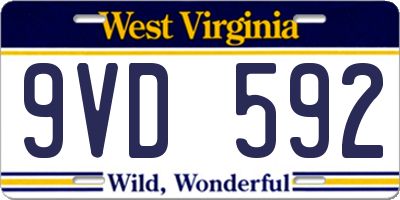 WV license plate 9VD592