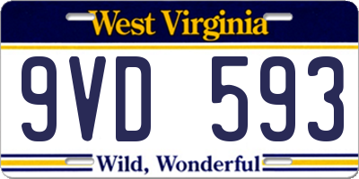 WV license plate 9VD593