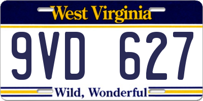 WV license plate 9VD627