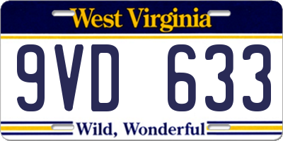 WV license plate 9VD633