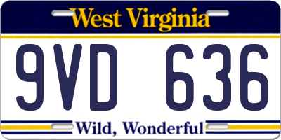 WV license plate 9VD636