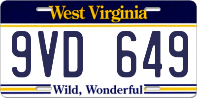 WV license plate 9VD649