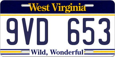 WV license plate 9VD653