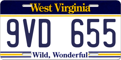 WV license plate 9VD655