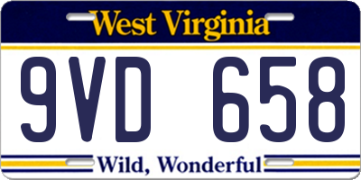 WV license plate 9VD658