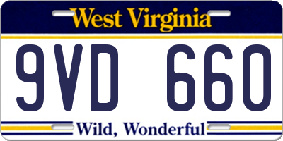 WV license plate 9VD660