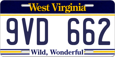WV license plate 9VD662