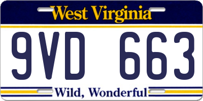 WV license plate 9VD663