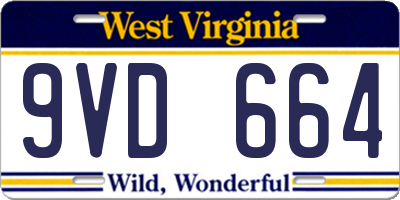 WV license plate 9VD664