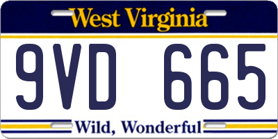 WV license plate 9VD665