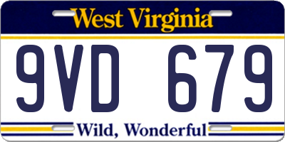 WV license plate 9VD679