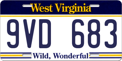 WV license plate 9VD683