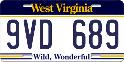WV license plate 9VD689