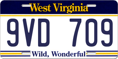 WV license plate 9VD709