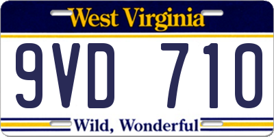 WV license plate 9VD710