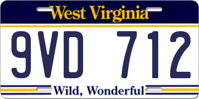 WV license plate 9VD712