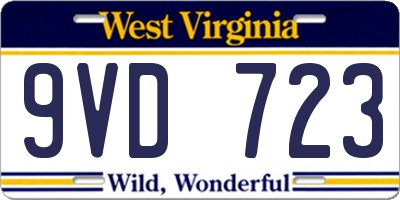 WV license plate 9VD723