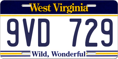 WV license plate 9VD729