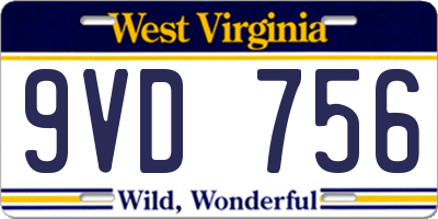 WV license plate 9VD756