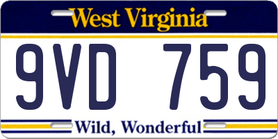 WV license plate 9VD759