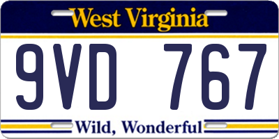 WV license plate 9VD767