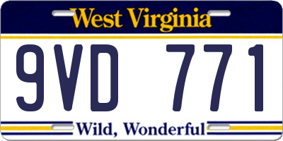 WV license plate 9VD771