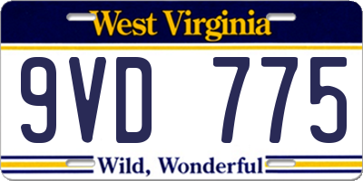 WV license plate 9VD775