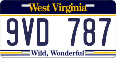 WV license plate 9VD787