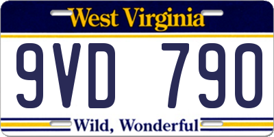 WV license plate 9VD790