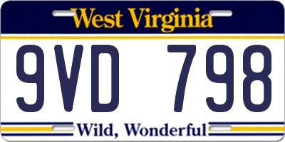 WV license plate 9VD798