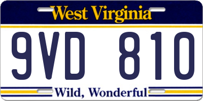 WV license plate 9VD810