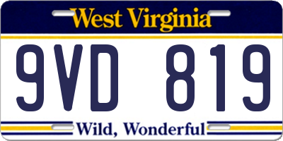 WV license plate 9VD819