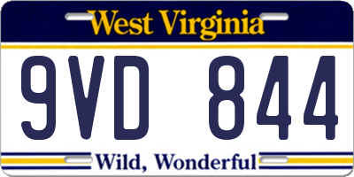 WV license plate 9VD844