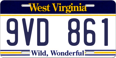 WV license plate 9VD861